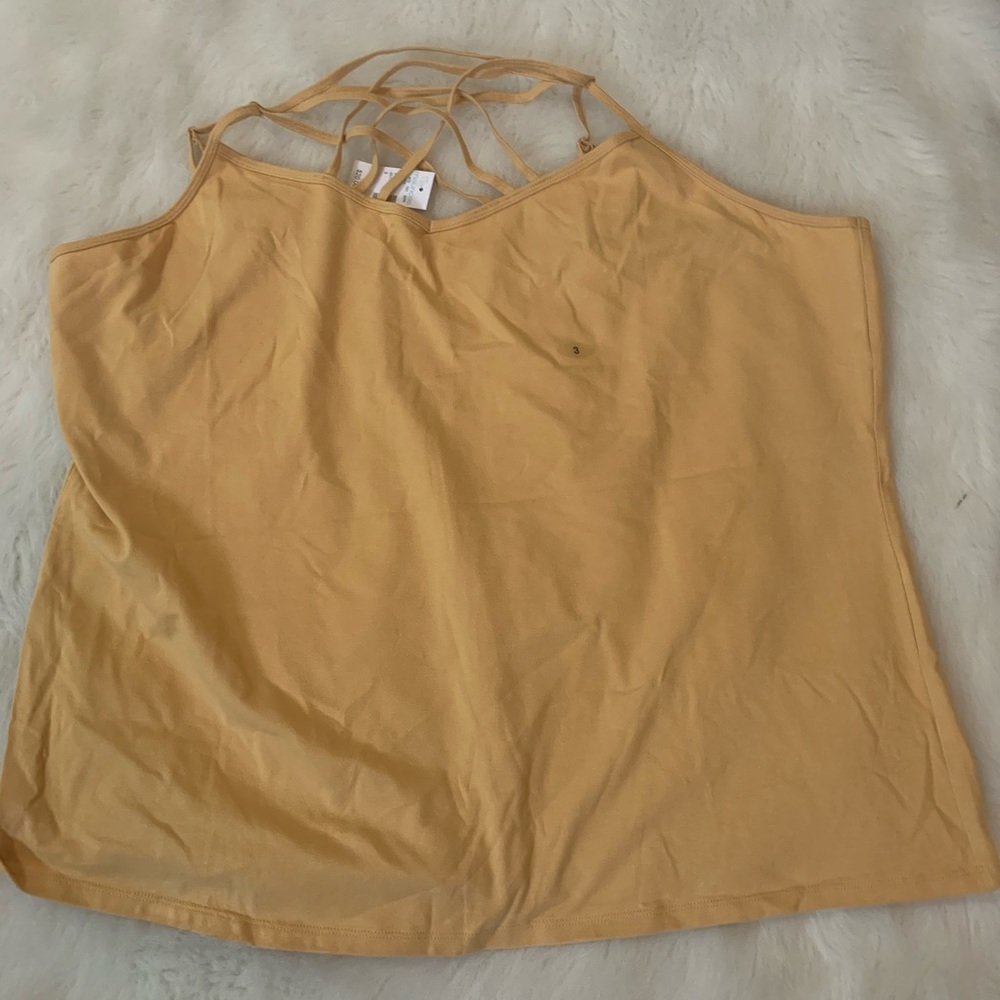 Nwt Maurice’s 3x mustard tank with lattice front 0234